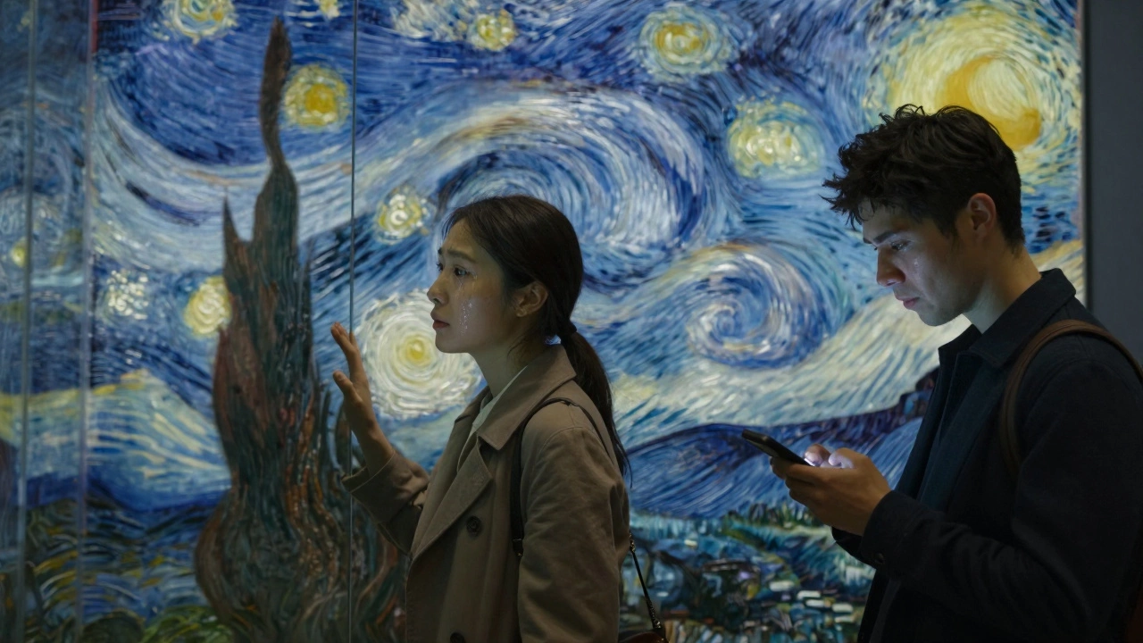 Two people viewing the same Van Gogh painting with vastly different emotional reactions